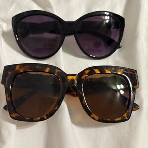Stylish Tortoise and Black Sunglasses Set